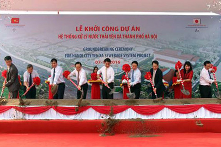Launching construction of Yen Xa wastewater treatment plant